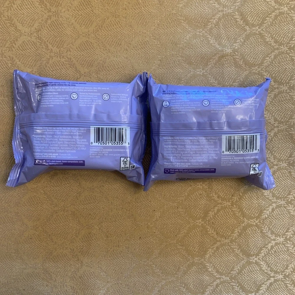 Neutrogena Night Calming Ultra-Soft Cleansing Makeup Remover 25 Wipes 2 Packs